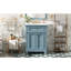 Armoire de salle de bain 24 po avec portes à fermeture douce et tablette réglable, meuble-lavabo avec lavabo en céramique-129669851