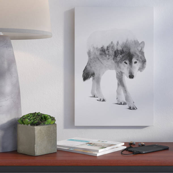 Wrought Studio Wolf in the Woods II Graphic Art on Wrapped Canvas in