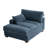 Bentura Oversized Upholstered Navy Corduroy Chaise Lounge with Armrests & Throw Pillows-95259942-114357314