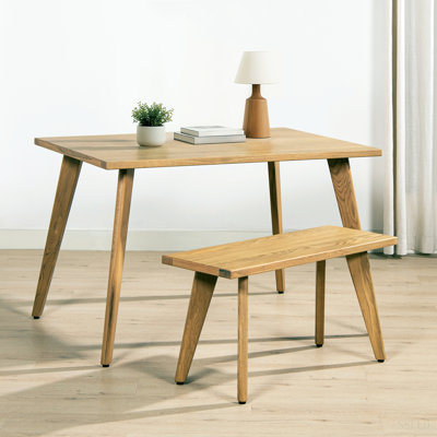 Capri Solid Oak Wood 4-6 Seat Extendable Leaf Dining Table, Natural Brown Red Oak