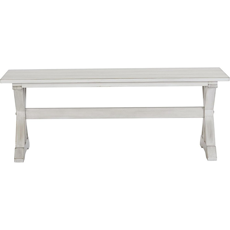 Jamestown Backless Dining Room Bench, Antique White