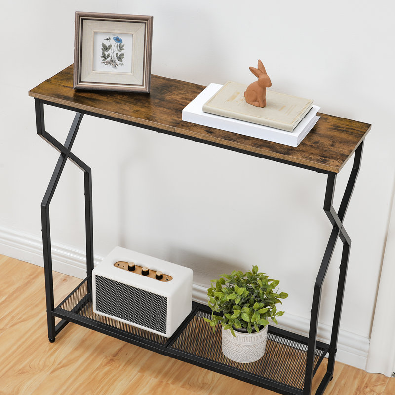 Iberia 9.4'' Solid Wood Top Console Table
