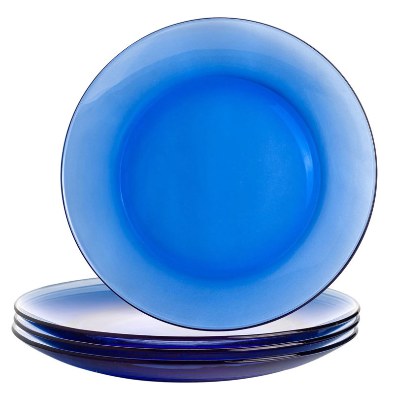 Assiette plate en verre Lakevia 10,63 po, Bleu
