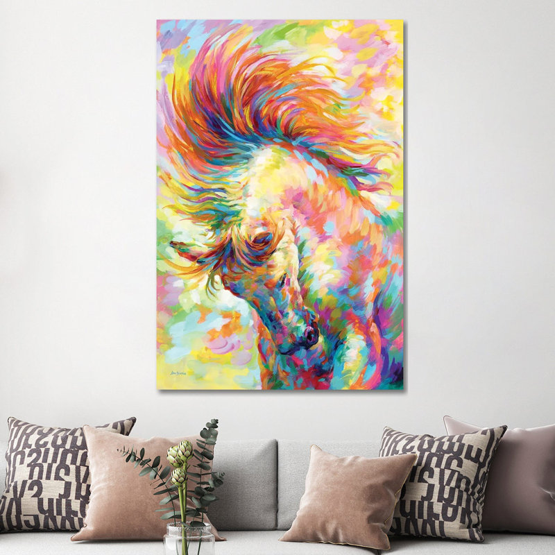 «Brave Horse» par Leon Devenice, reproduction d'art sur toile tendue, H 60 po x l 40po x P 1,5 po