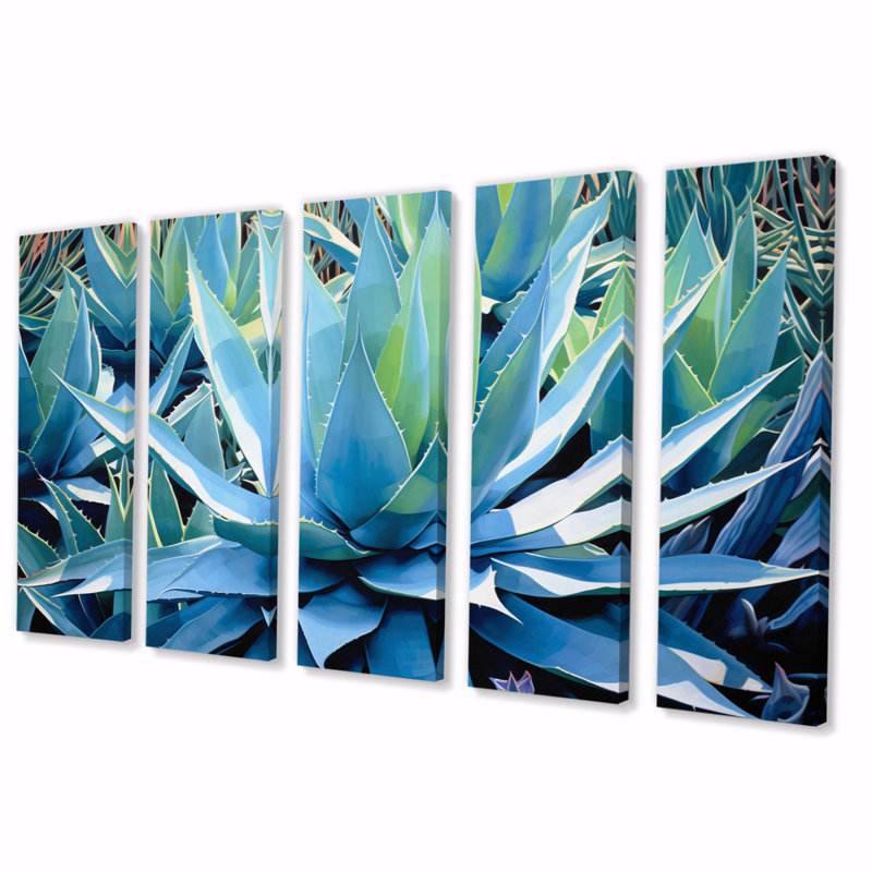 Green Succulents Majestic Agave I 5 pièces