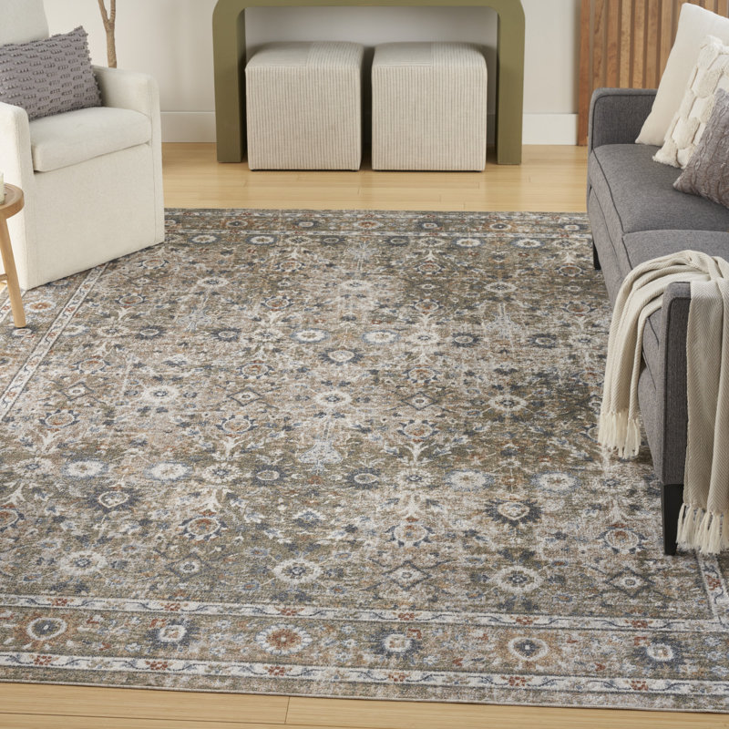 Tapis d'intérieur gris doré Nourison Astra, Rectangle 6 pi 7 po x 9 pi