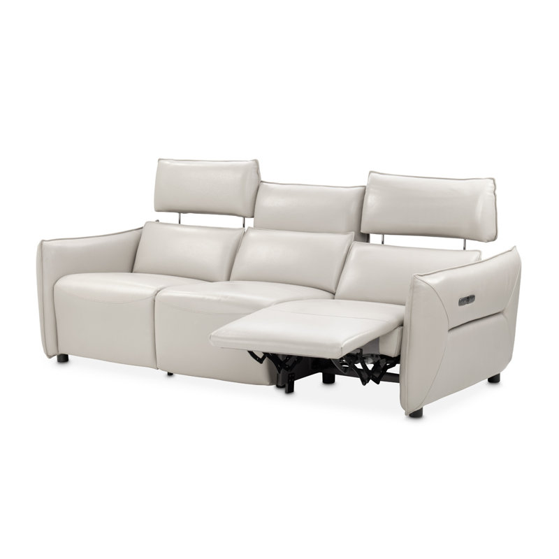 Mia Bella 94.5'' Recessed Arm Reclining Loveseat, Light Gray
