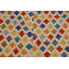 Tapis ivoire / bleu / jaune en laine fabriqué à la main de conception unique 5 pi 3 po x 7 pi 7 po Lowella