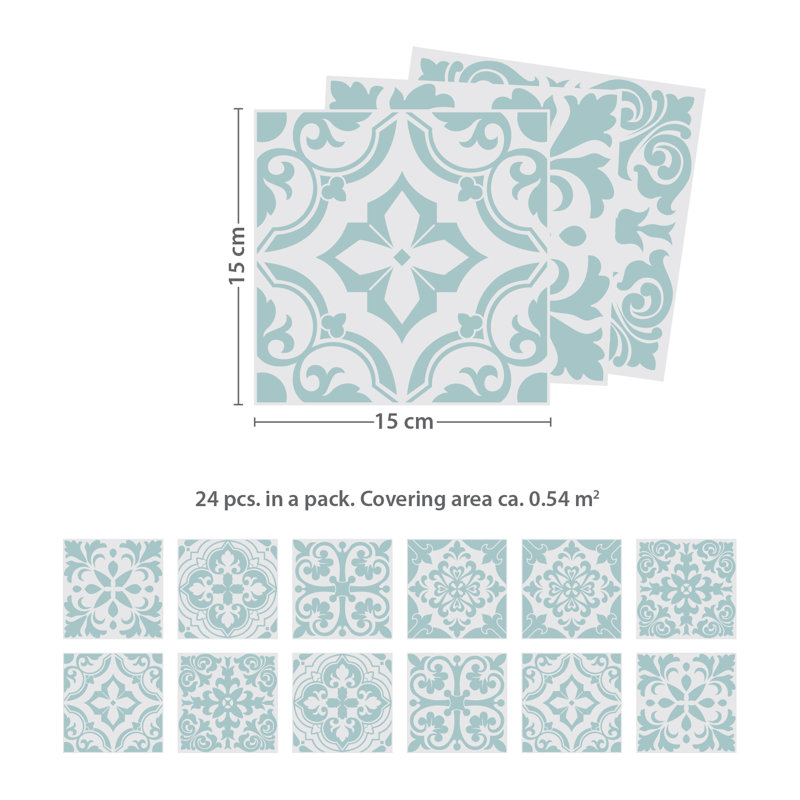 Santa Rosa 6'' W x 6'' L Vinyl Peel and Stick Field Tile