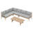 6-seat Acacia Wood Outdoor Seating Set With Table-1543453502