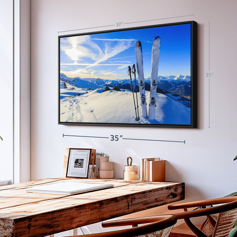 Impression sur toile Snowy Mountain Ski Trip, H 25 po x l 37 po