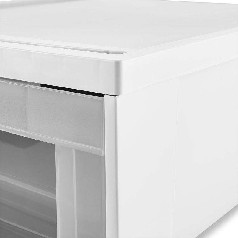 Petit tiroir de rangement empilable 15,7 po, Blanc