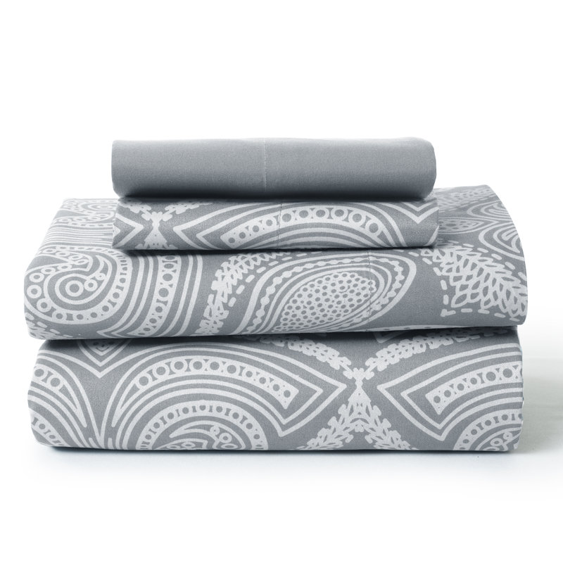 Ensemble de draps en microfibre Lux Hotel, Gris, Ensemble de draps pour taille de lit simple TG ave