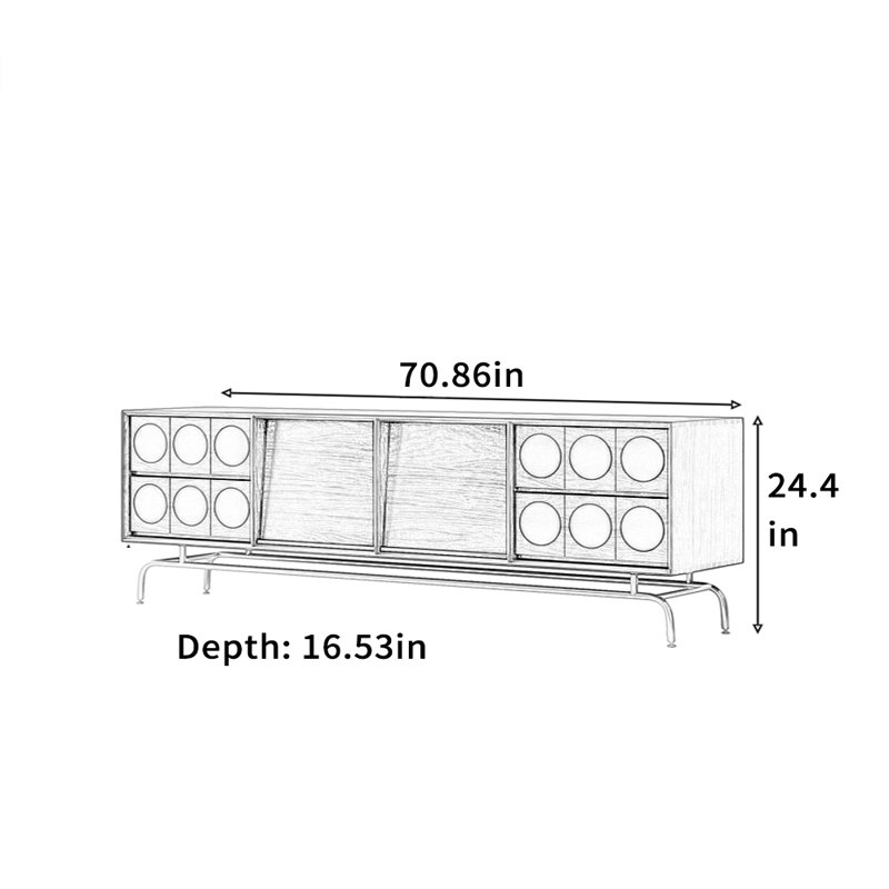 Meuble télé Vintage, 70.86", Brun