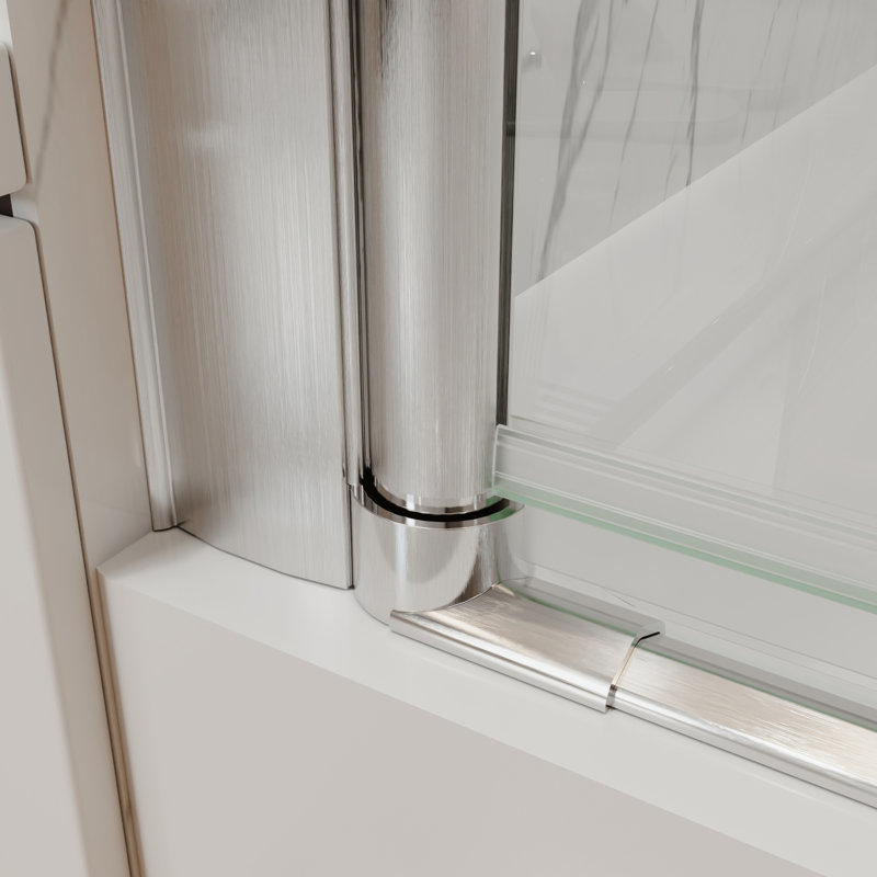 34"-36"W X 72"H Semi-Frameless 180° Rotatable Pivot Shower Door Bifold Frameless Shower Door With 1/4 Inches Tempered Glass