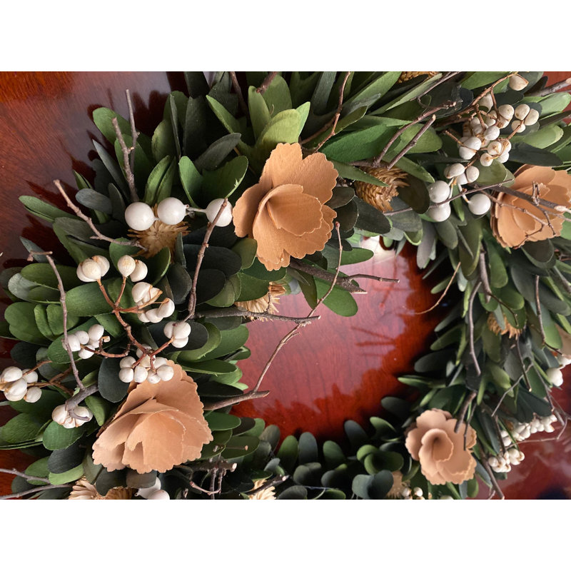 Wood Petals with branches Wreath