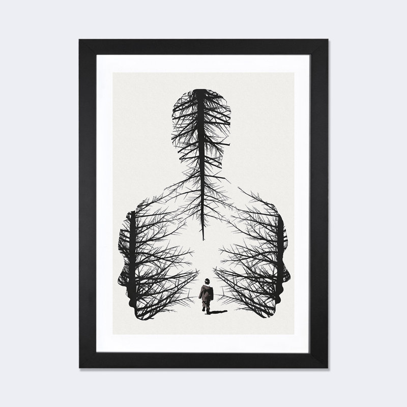 « the walk », impression, H 32 po x l 24 po x P 1 po, Papier avec cadre noir