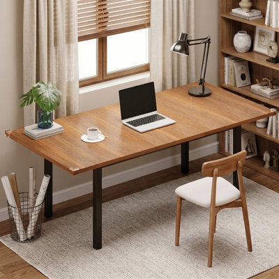 63" Extendable Dining Table for 4-8, Square Wooden Dining Room Table with Metal Base, Modern Extendable Table for e for Small Kitchens, Dining Office Areas, Walnut