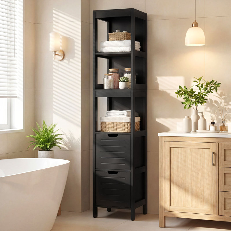 Freestanding Bathroom Storage, Black