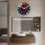 Horloge murale décorative élégante avec des couleurs néon vibrantes et un design unique - Horloge murale moderne en verre de 24 po