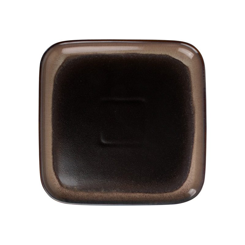 Assiette carrée CAC China Venus noir minuit / beige désert 10 1/4 po