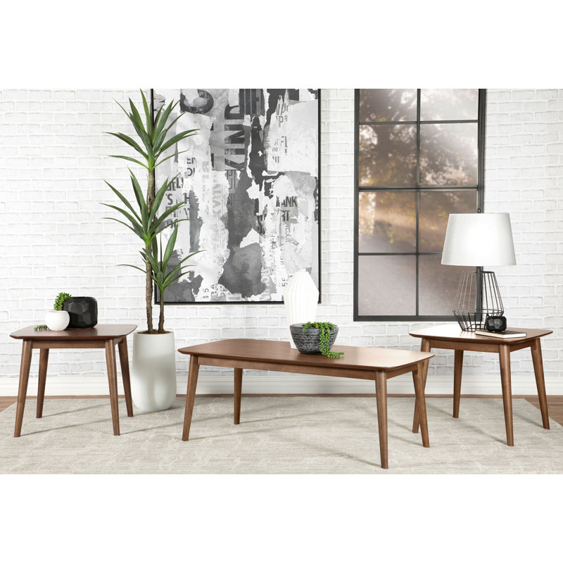 Armalda 3-piece Rectangular Coffee Table Set Natural Walnut, Brown