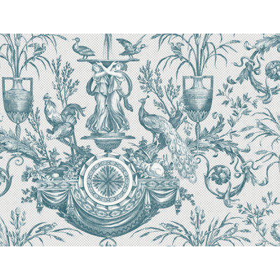 Avian Fountain Toile Wallpaper Roll