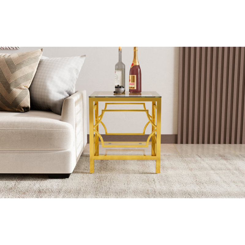 Table d'appoint 19,7 po Modern Gold, Transparent / doré