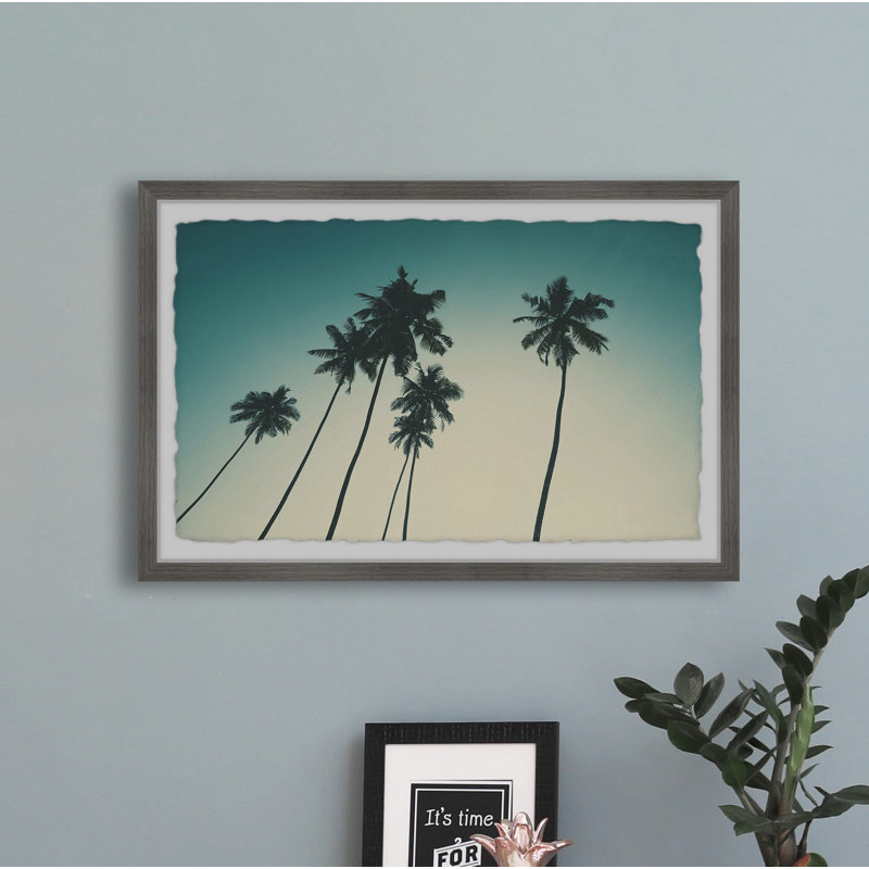 Palm And The Blue Sky - Single Picture Frame Print, 38cm H x 45cm W x 3.81cm D