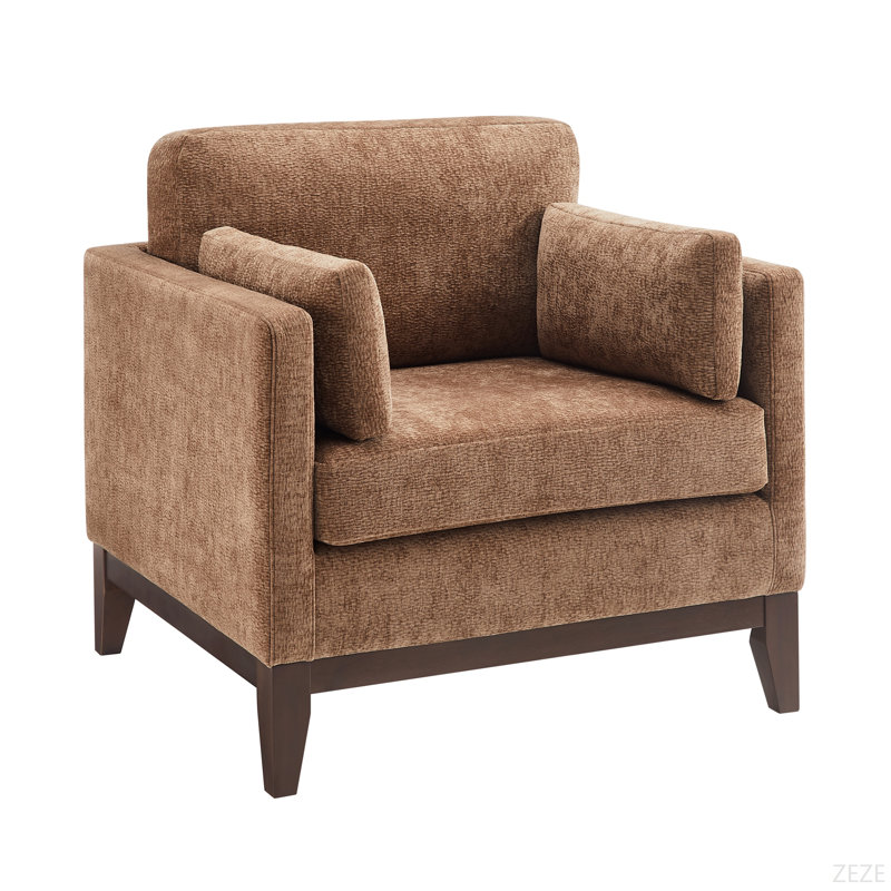 Chaise moderne avec accoudoirs, Brun