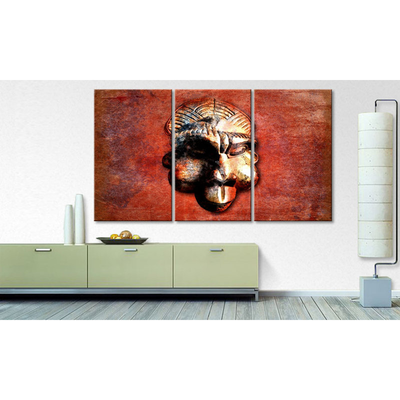 Affe - Wrapped Canvas Print, 100 cm H x 180 cm W, 3-piece canvas set