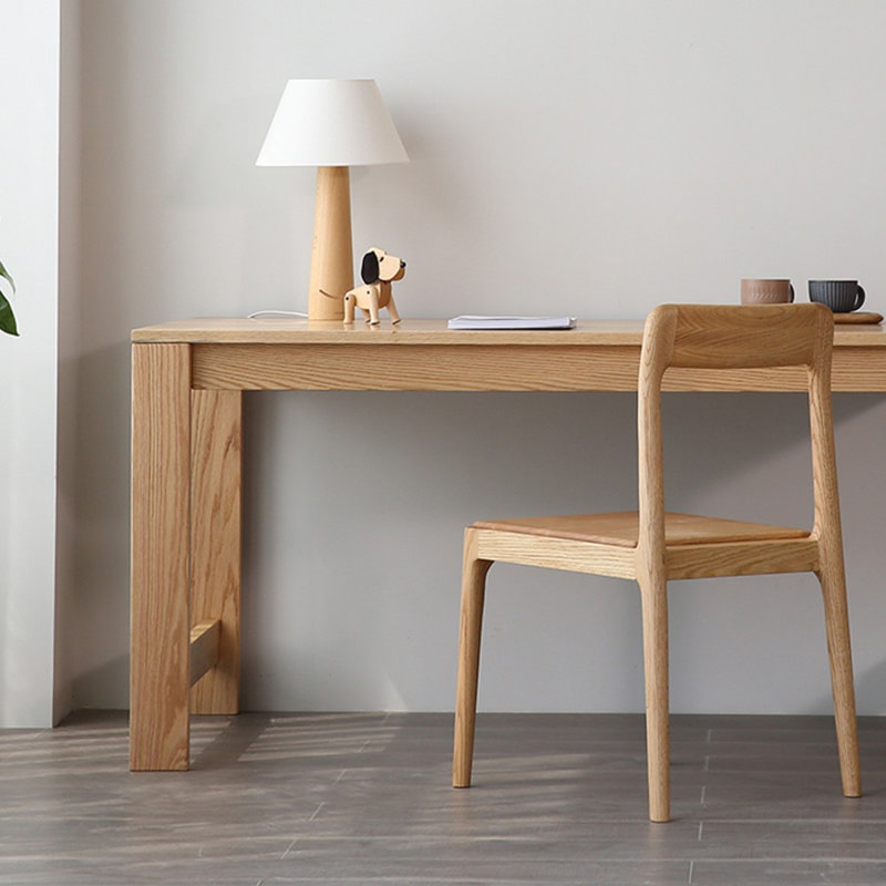 Bureau rectangulaire en bois massif Burlywood, H 29,53 po x l 62,99 po x P 27,56 po
