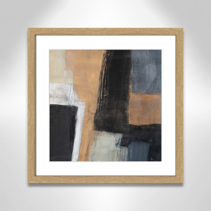 «Metallic Slate I» par Casa Fine Arts, H 17 po x l 17 po x P 1,25 po, Boîte naturelle encadrée