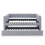 Lit de jour avec couchette rembourrée et capitonnée, avec bouton et clou en cuivre sur accoudoirs carrés, lit de jour double et gigogne simple (85 po x 57 po x 31,5 po)-842650975