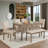 6-Piece Dining Table Set with 4 Upholstered Chairs and a Bench