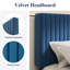 Lit plateforme tapissier en velours avec tête de lit capitonnée verticale ajustable-333766800-333766810