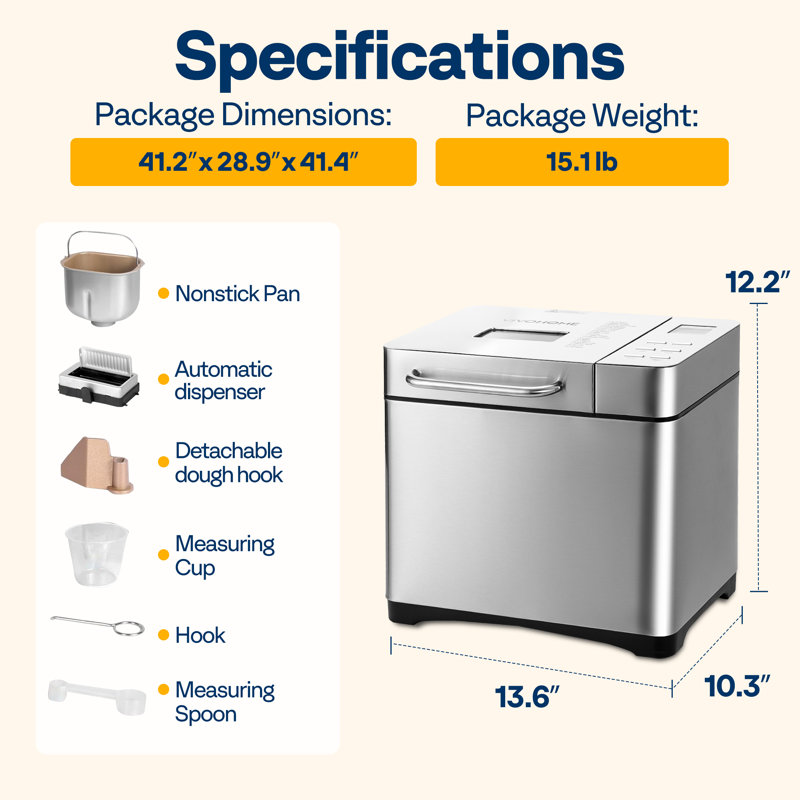 19-in-1 Bread Machine With Ceramic Pan