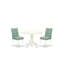 Ensemble de table de salle à manger 3 pièces comprenant une table moderne et 2 chaises parsons en tissu de polyester vert saule, blanc lin-849635650-849635651