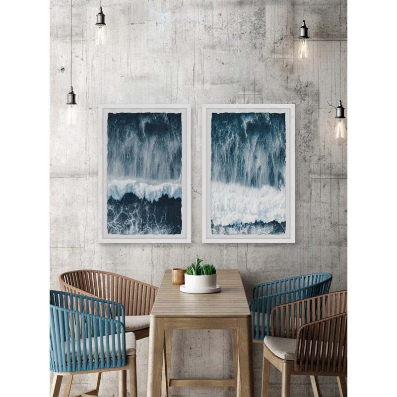 Encanto Raging Waves by Marmont Hill - 2 Piece Single Picture Frame Print Set, 61cm H x 41cm W x 3.81cm D