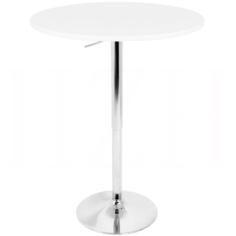 Contemporary Adjustable Bar Table in White