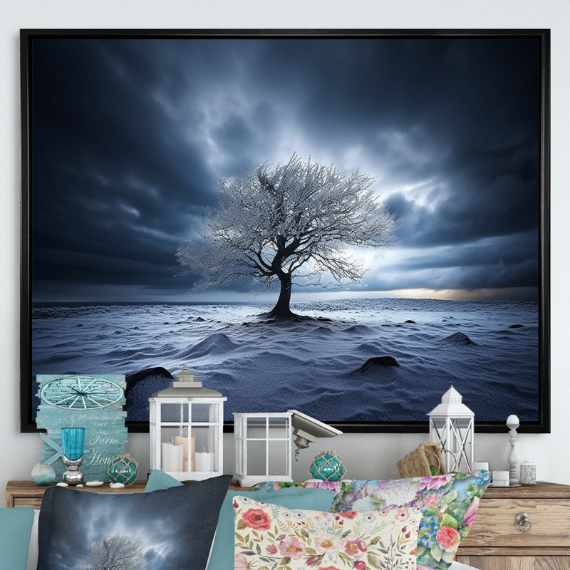 Jamesburg - Arbres, impressions sur toile_106504, H 30 po x l 40 po x P 1,5 po, Toile avec cadre flottant noir