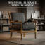 Chaise d'appoint Spindle avec revêtement gris anthracite et finition chêne vieilli - structure en bois d'hévéa, coussin moelleux de 5 po-1924346840