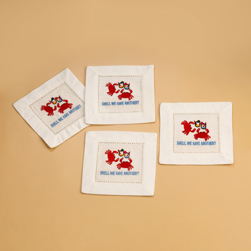 Serviettes brodées Glucides et cocktails