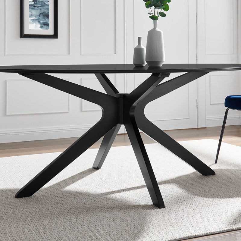 Traverse 71" Oval Dining Table, Black, 71" W x 71" L