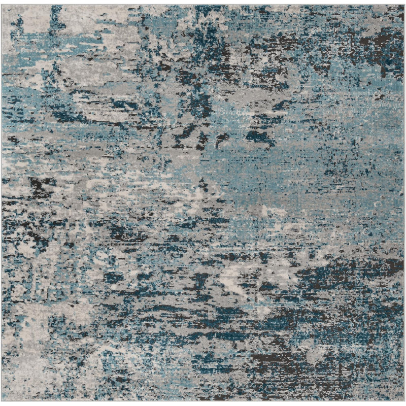 Abstract Indoor Rug, Square 7'10"