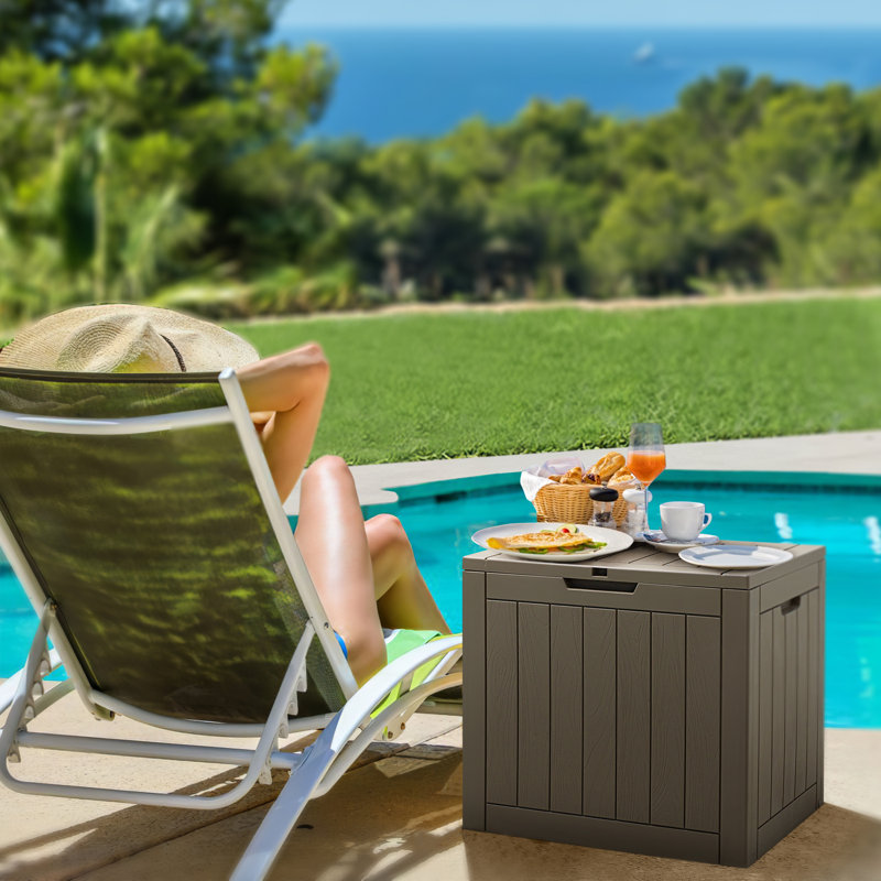 Coffre de terrasse verrouillable en PVC 31 gallons résistant à l'eau
