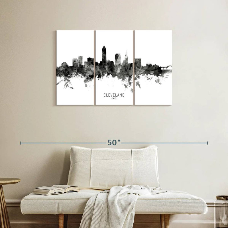 Skyline de Sirci Cleveland, Ohio III, H 24 po x l 38 po