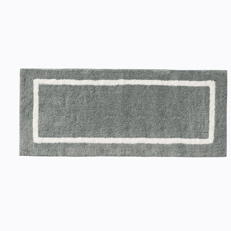 Tapis pour salle de bain réversible en microfibre Tomohiko, Gris, L 24 po x L 60 po