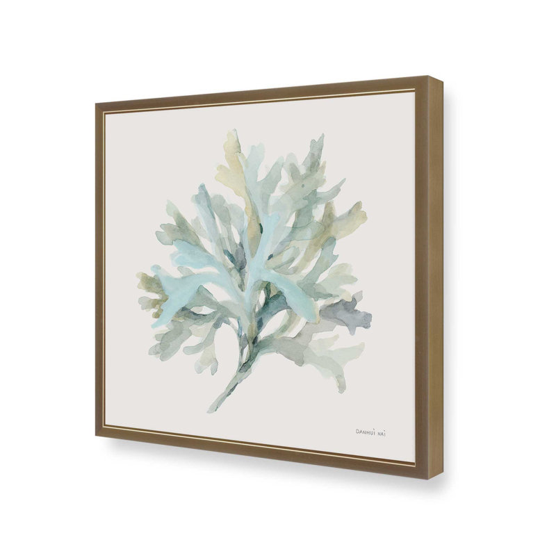 «Coastal Sagebrush Whisper», reproduction d'art, H 21,75 po x l 21,75 po, Cadre de coin ouvert en or brossé