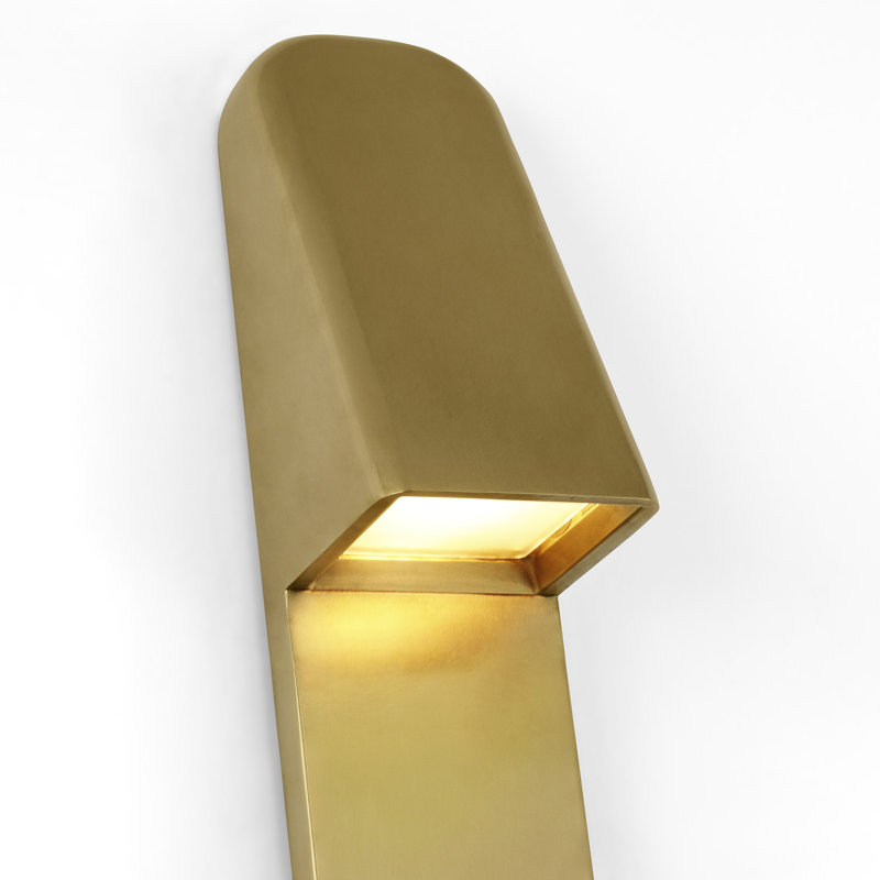 Froler LED Outdoor Sconce, Hand-Rubbed Antique Brass, Hand-Rubbed Antique Brass, 17" H x 2.4" W x 2.6" D